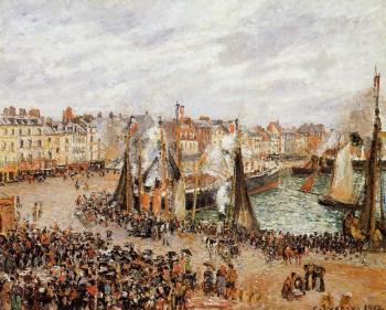 卡米耶 畢沙羅 The Fishmarket, Dieppe, Grey Weather, Morning 卡米耶 畢沙羅 The Fishmarket, Dieppe, Grey Weather, Morning